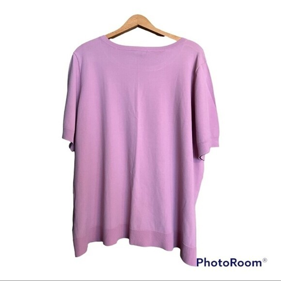 NWT Halogen Purple Sweater Pullover Knit Short Sleeve Women’s Size 3X - Picture 2 of 5